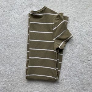 BUNDLE & SAVE -  Olive & White Striped - Dress